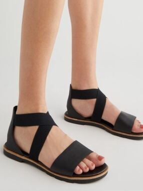 New Sorel Ella Black Strap Sandles Women's Size 7.5